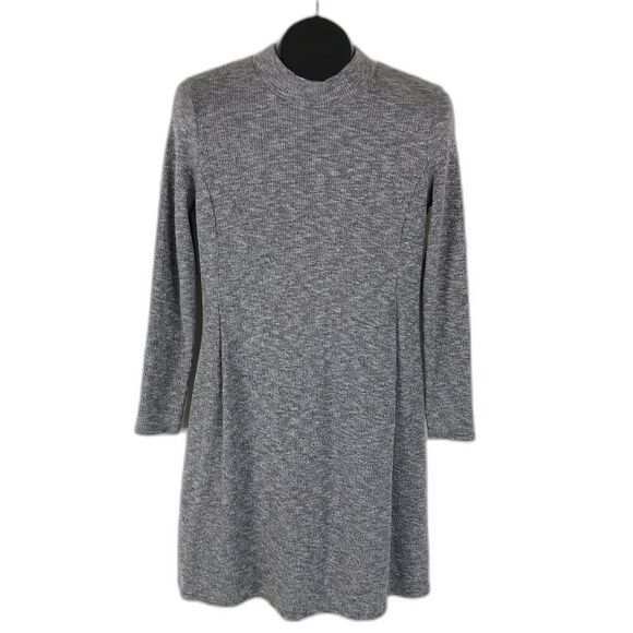 Madewell Dresses & Skirts - Madewell City Block Mock Neck Long Sleeve Marled Knit Dress Women's Small Gray